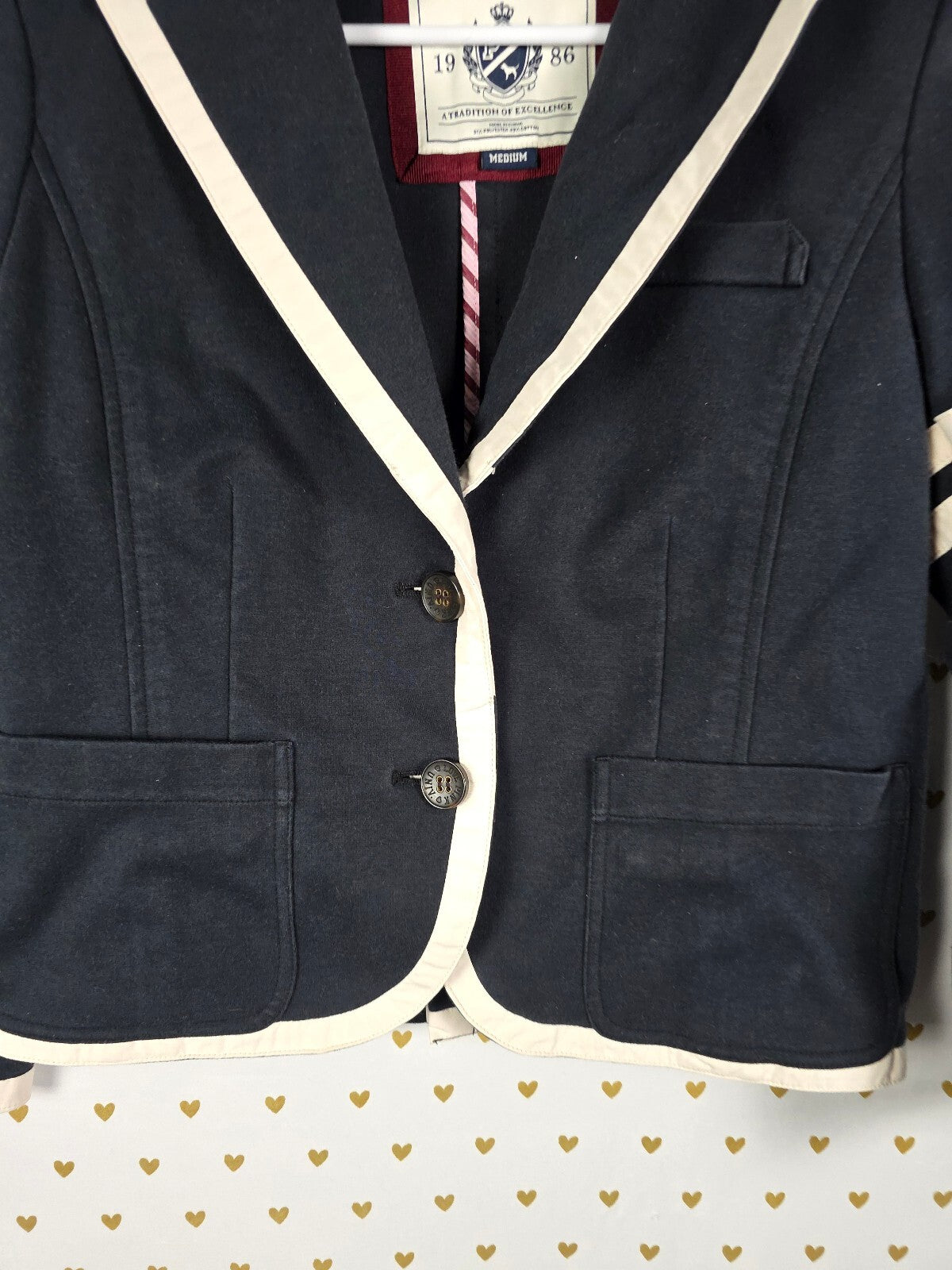 Vintage Victoria's Secret PINK Varsity Blazer Med 1986 Crest Collegiate Jacket