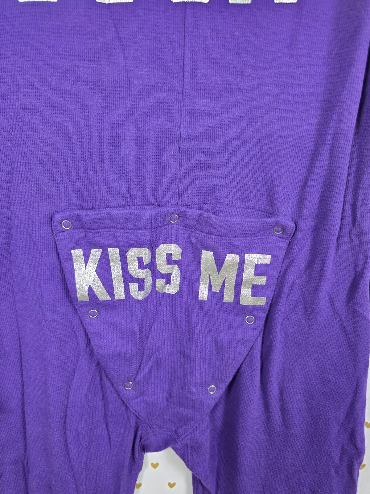 PINK Victoria's Secret Purple Thermal Union Suit Gimme Sugar Kiss Me Medium