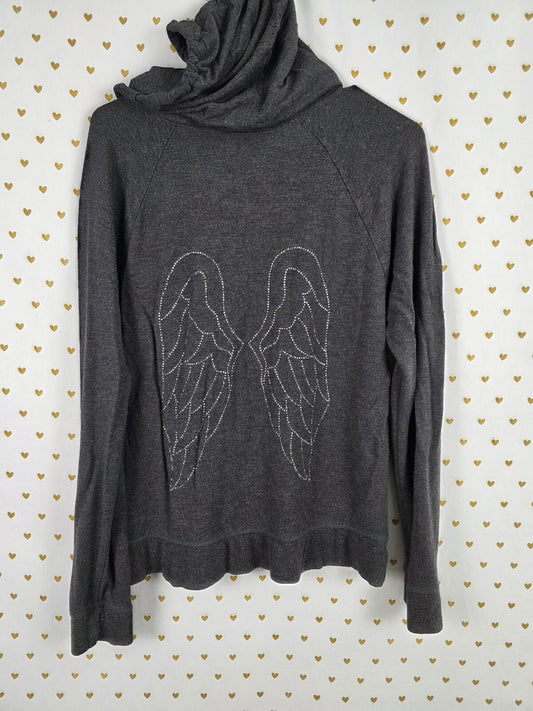 Victorias Secret Angels WINGS Studded Full Zip Hoodie Jacket Large