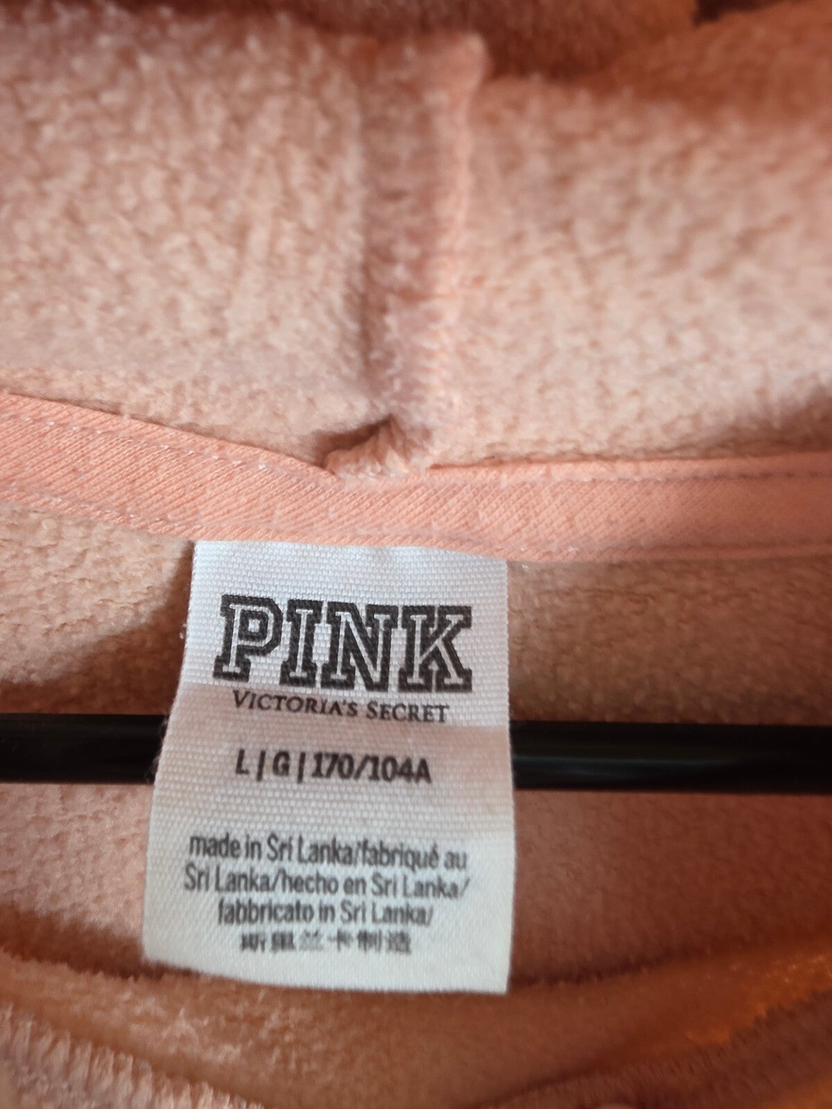 Victorias Secret Pink Bling Studded Logo Pullover Peach Sweater Shirt Large