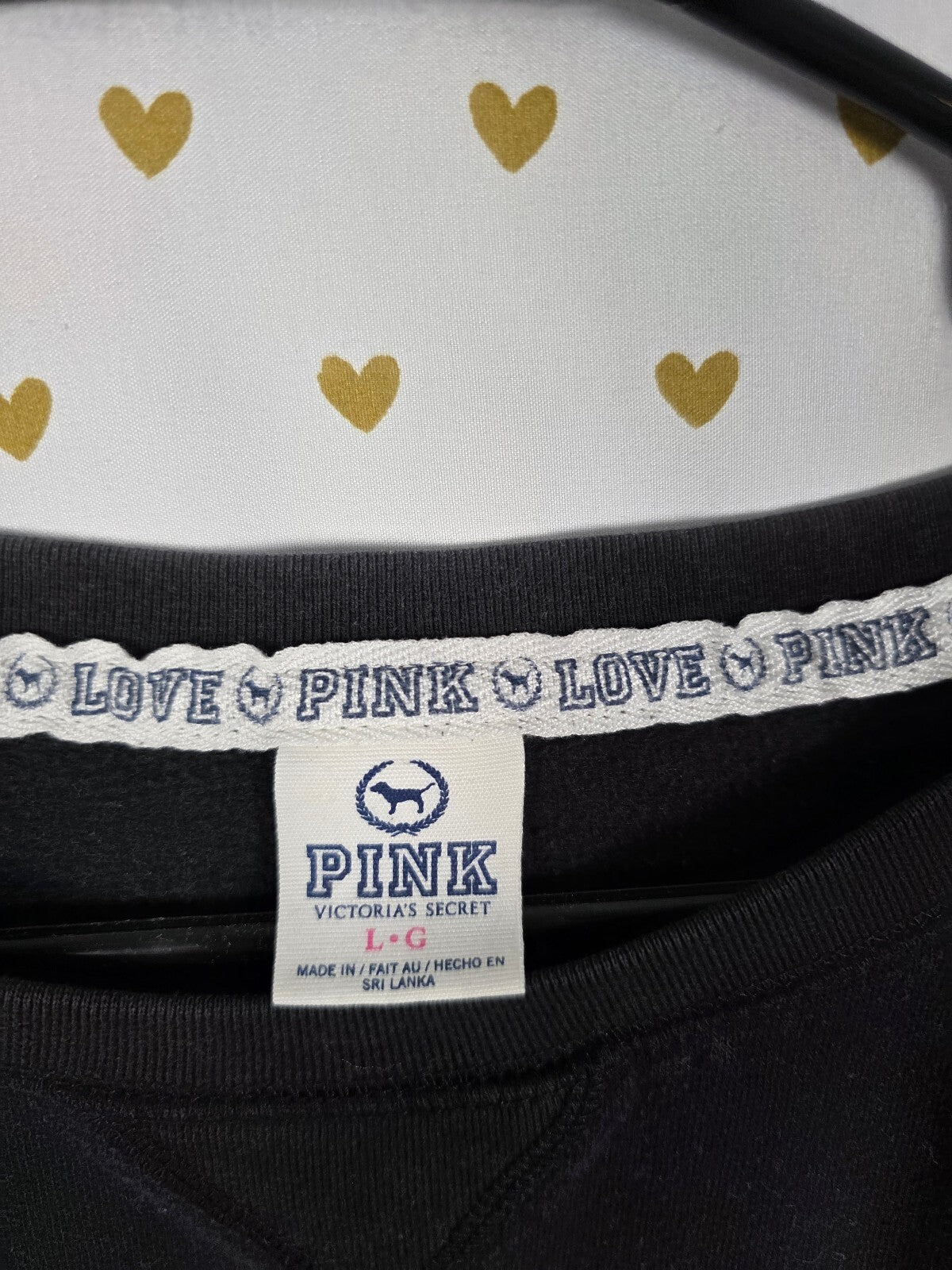 PINK Victoria's Secret LOVE PINK Leopard Graphic Sweatshirt Crewneck Black L