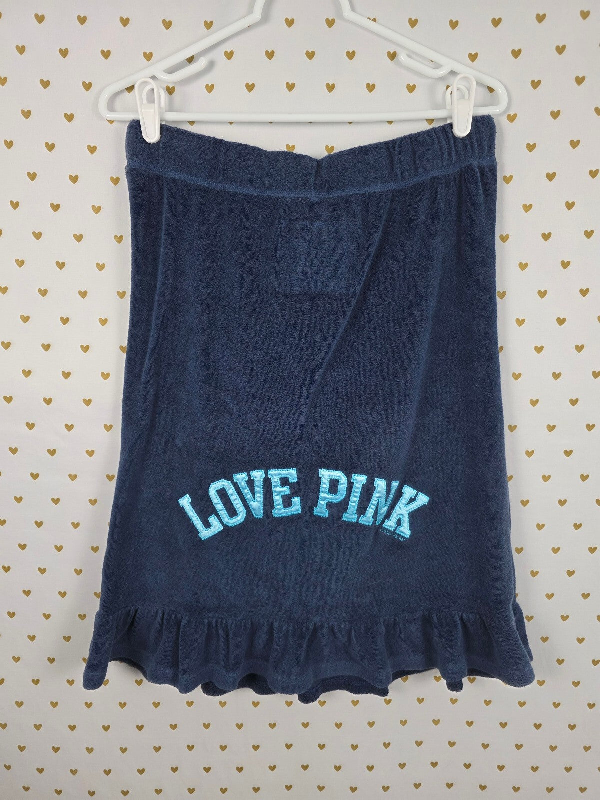 Victoria Secret PINK Velour VINTAGE LOVE Strapless Dress UNIVERSITY RARE XS SM