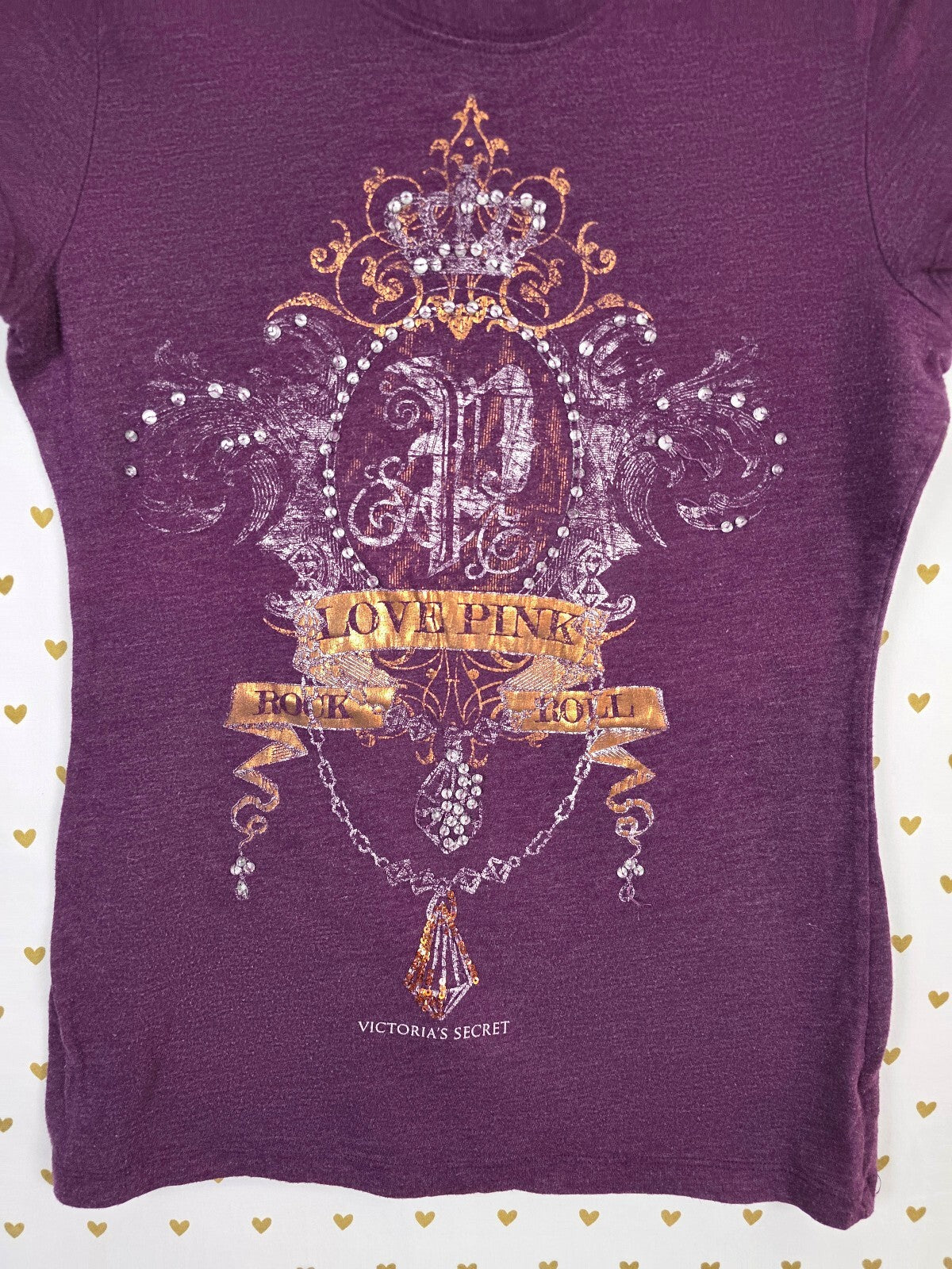Victorias Secret PINK Vintage  Rock & Roll Y2k Royalty Tee shirt Medium