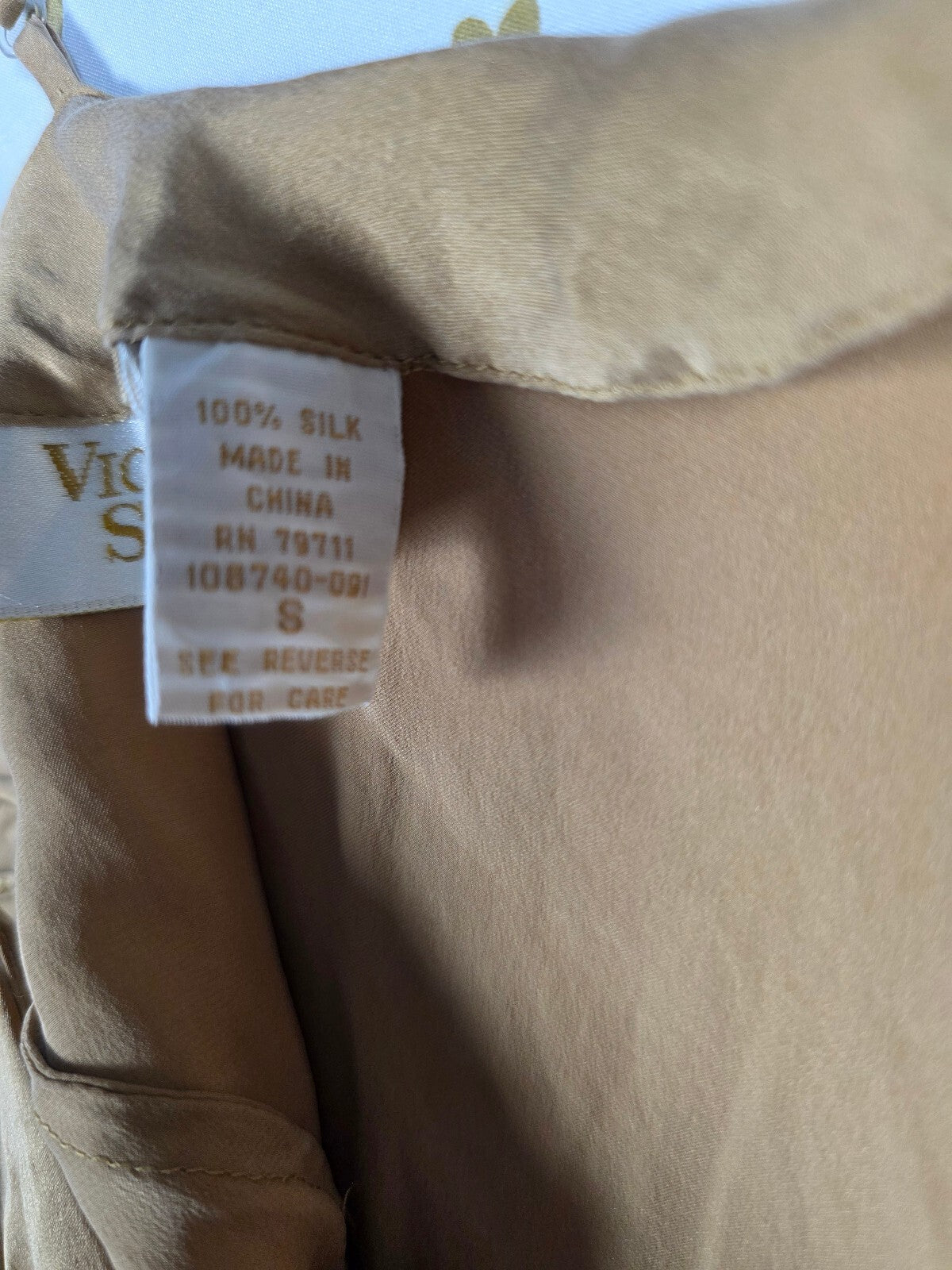 Vintage Victoria's Secret Gold Label 100% Silk Champagne Maxi Slip Dress S