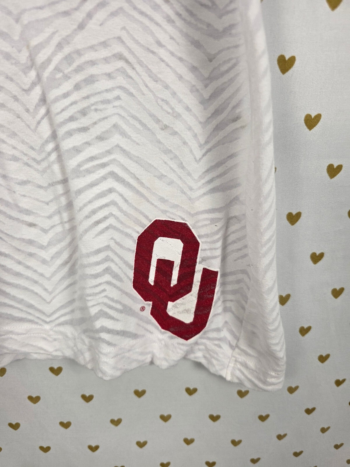 PINK Victoria's Secret Oklahoma Sooners Racerback Tank Top Zebra Print L