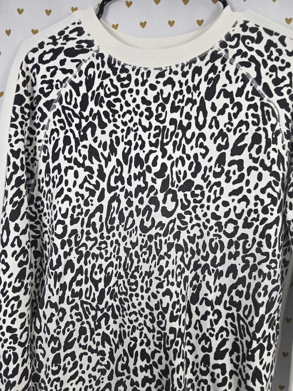 Victorias Secret Pink Bling Logo Cheetah Leopard crew sweater Studded XS