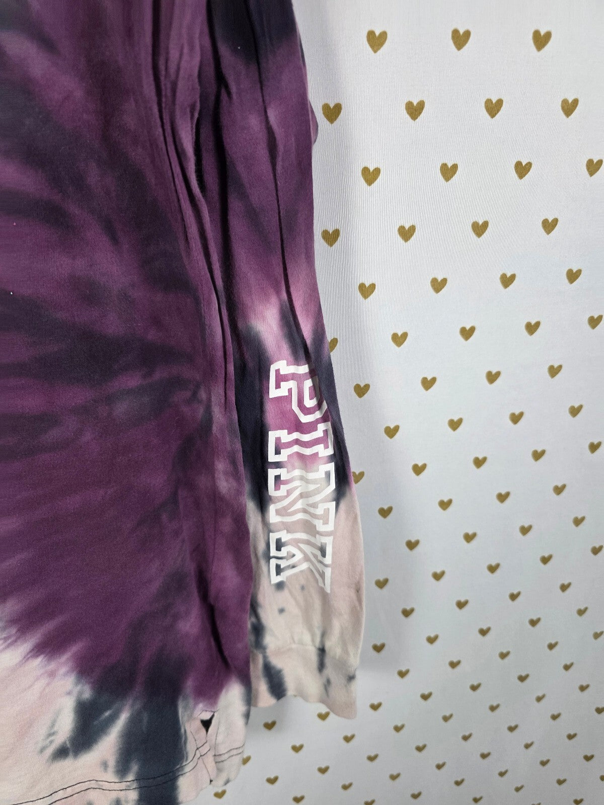 Victorias Secret PINK Tye Dye Long Sleeve Tee shirt LARGE