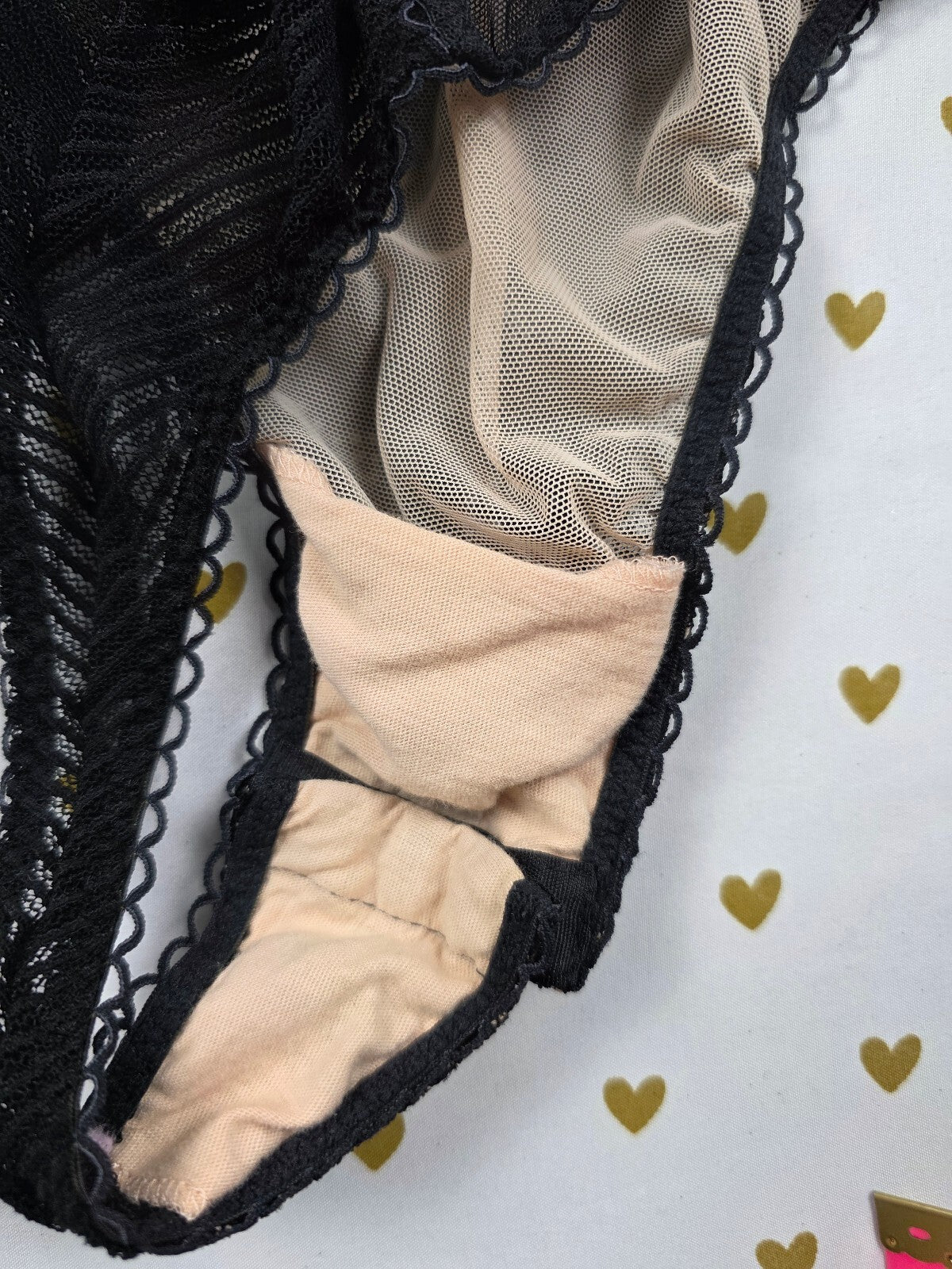 Victorias Secret Black Stretchy Sheer Teddy Bodysuit Medium