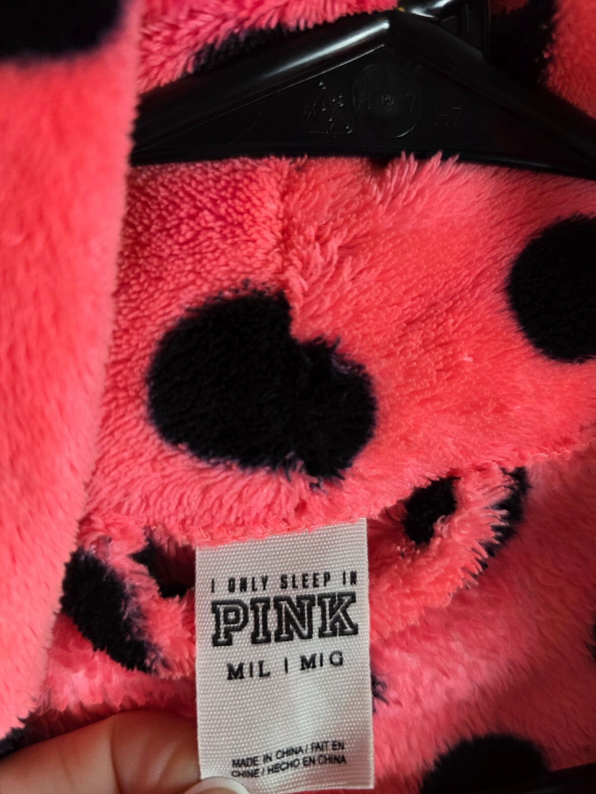 Victorias Secret PINK Fluffy Warm Polka Dot Wrap Robe Lounge Med Large