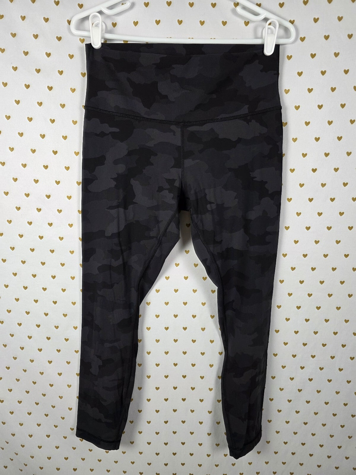 Lululemon Wunder Under HR Crop Leggings Incognito Camo Multi Grey Size 10