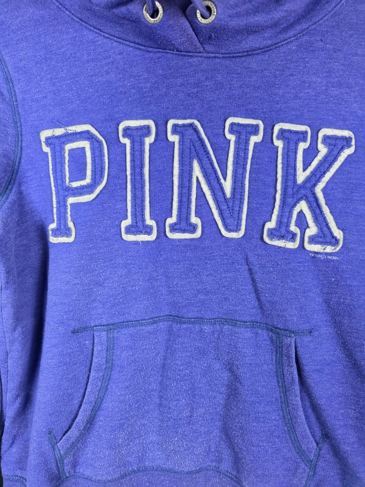 Victorias Secret Pink Full Zip Hooded Embroidered Jacket Small Vintage Y2k
