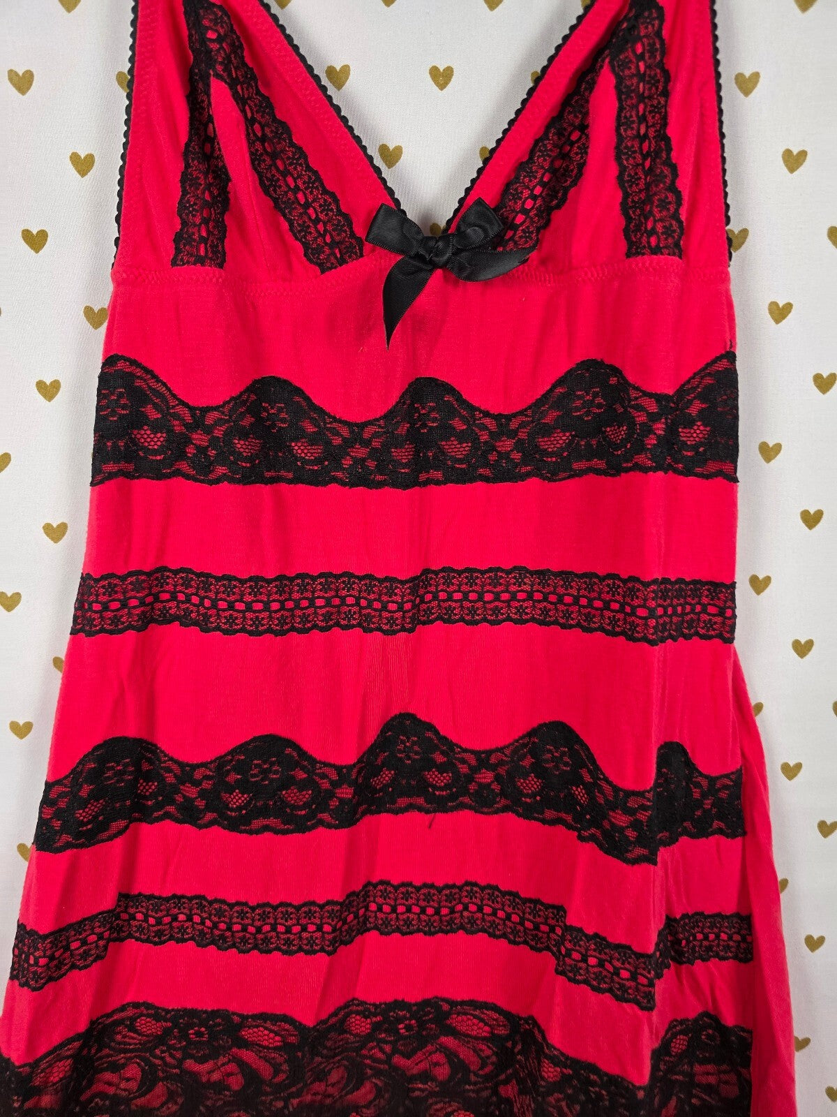 Victoria's Secret Sexy Little Things Pink Black Lace Chemise Babydoll Slip