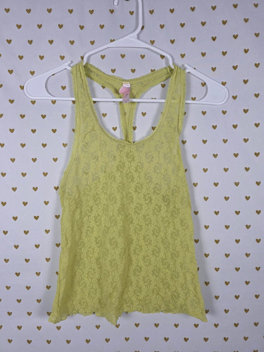 Victorias Secret PINK Vintage Y2 Lace Stretch Tank Top SMALL '02