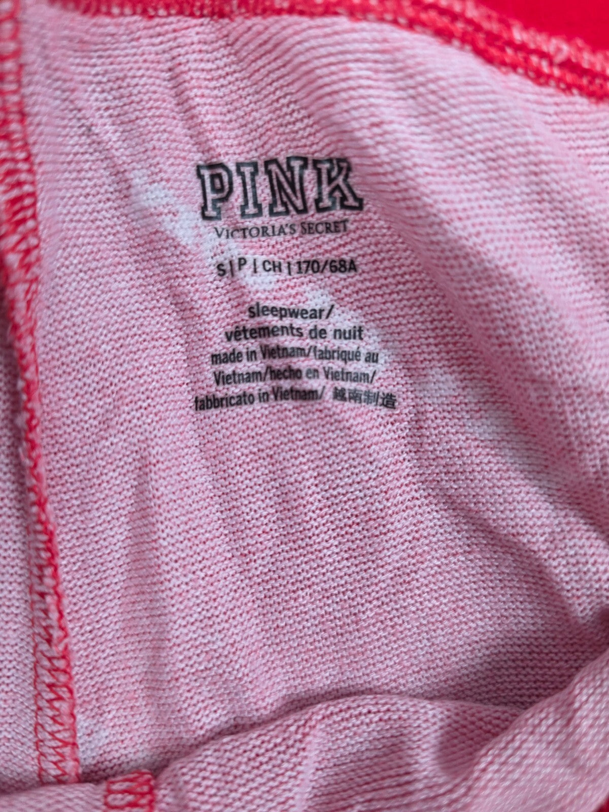 Victorias Secret PINK Small Red LETS GET COZY Sleep Pants Pajama Bottoms