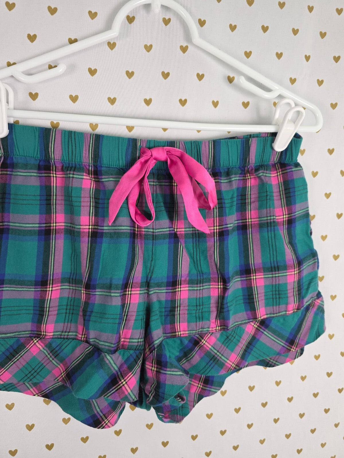 Victorias Secret Plaid Soft Sleep Set 2pc Shirt Shorts Small