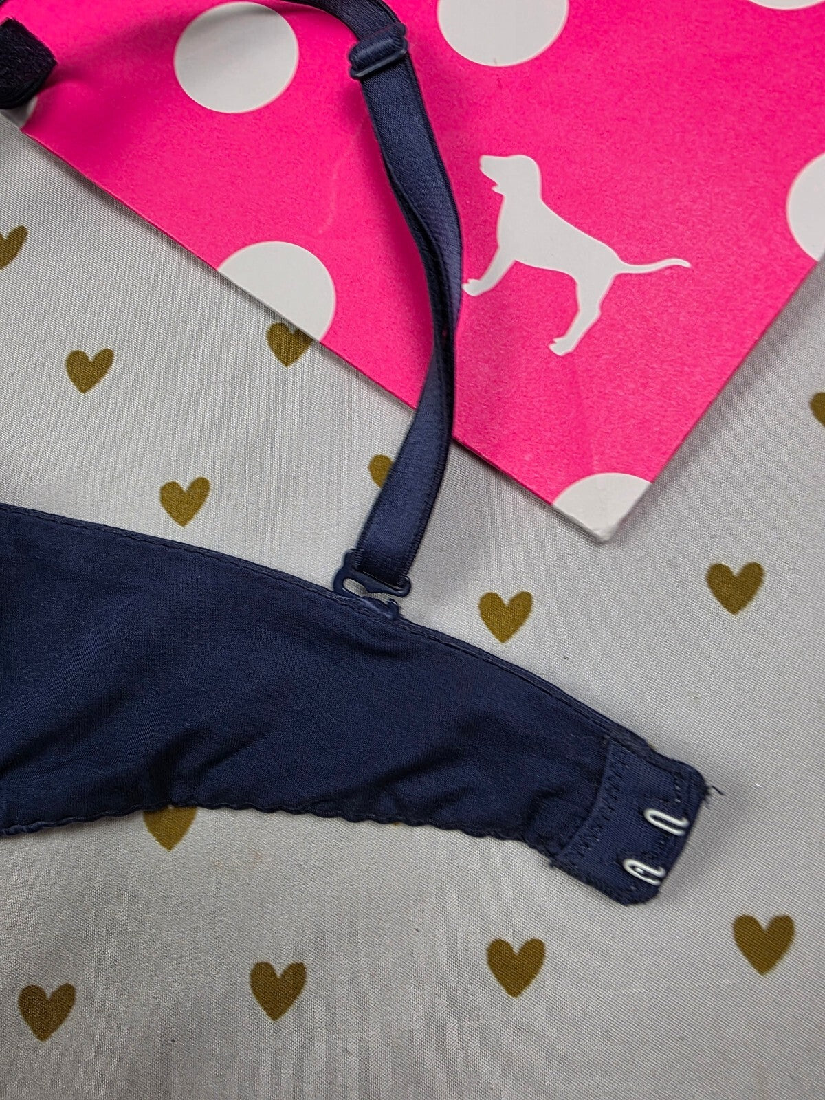 Victorias Secret Bombshell Add 2 Sizes Push Up Bra Blue Plunge 32B