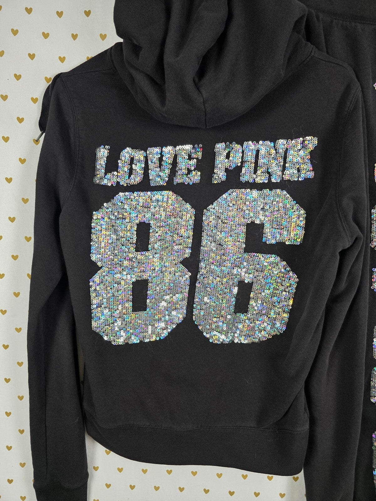 Victoria's Secret PINK MEGA BLING 86 Sequin Hoodie Jogger Set M RARE HTF