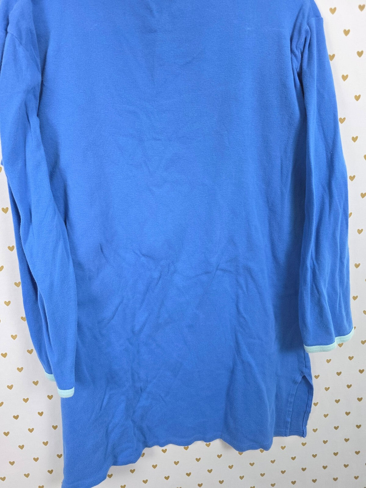Victorias Secret ANGEL Glitter Logo Long Sleeve Sleep Shirt Blue Nightgown XS