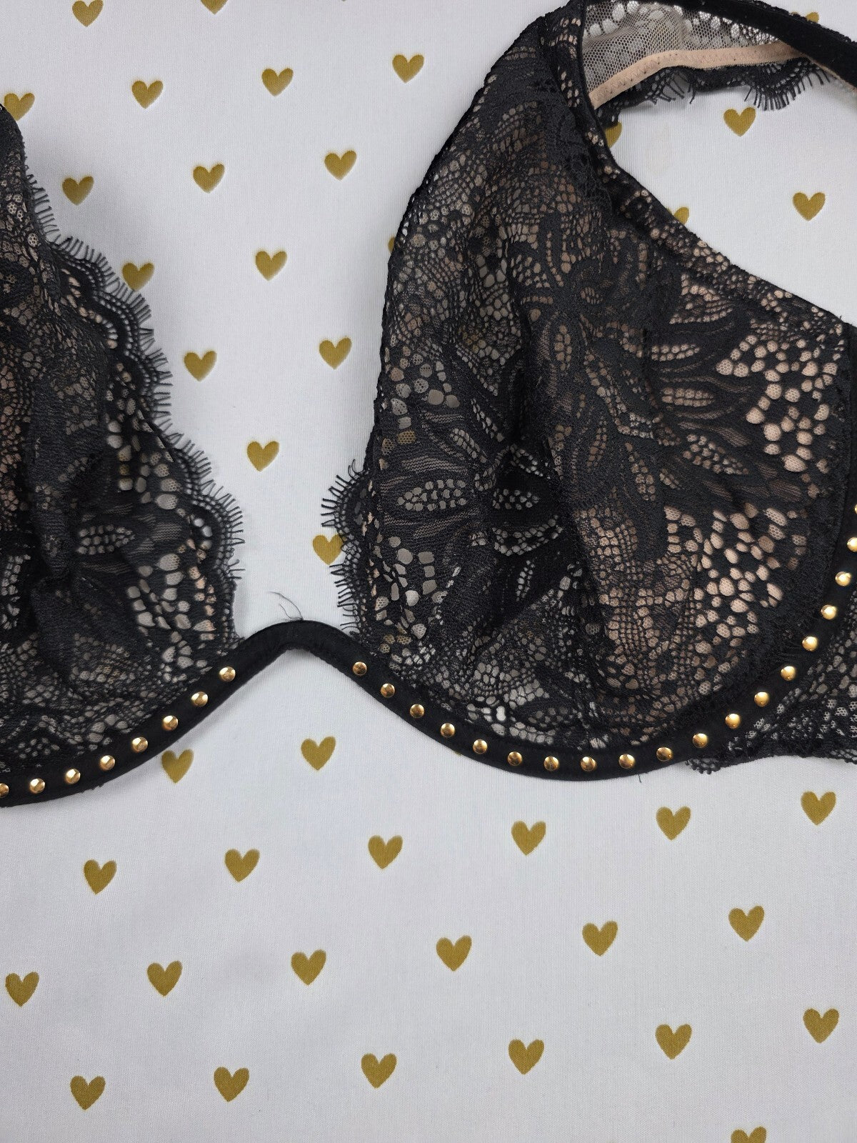 Victorias Secret Bling Studded Very Sexy Unlined Plunge Bra 38D