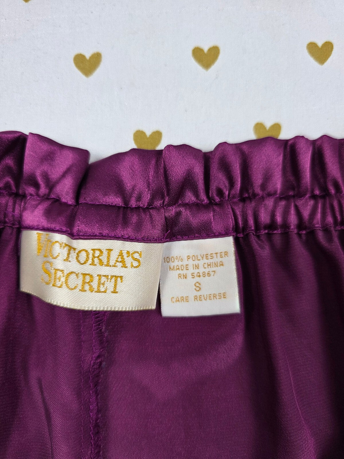Victorias Secret Gold Label Purple Satin Sleep Shorts Boxers Pajama Bottoms
