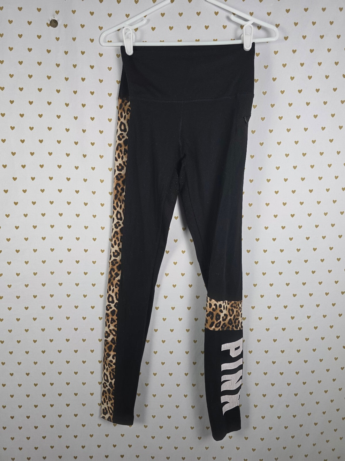 Victorias Secret PINK Leopard Cheetah SET Tee shirt Yoga Pants XS SM