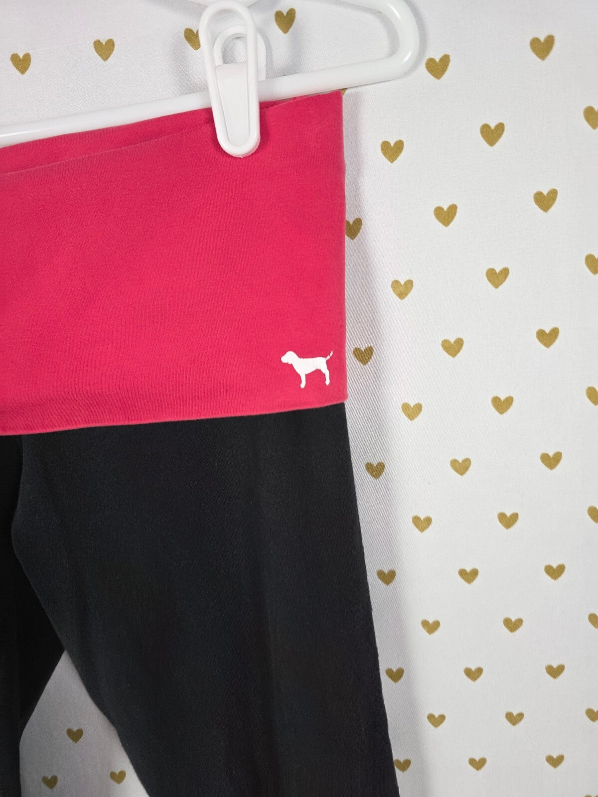 Victorias Secret PINK Red Vintage FOLDOVER Yoga Pants Skinny Ankle SMALL