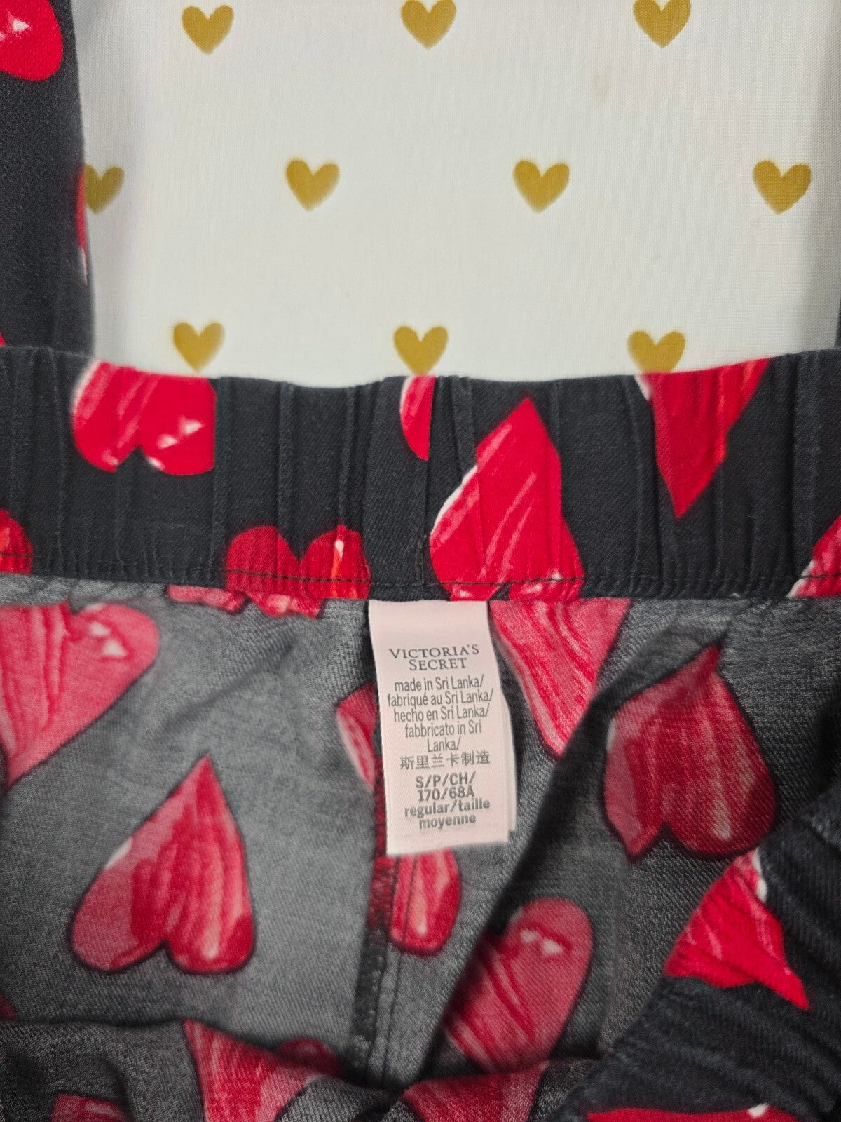 Victorias Secret HEARTS Small Sleep Pants Pajama PJ Bottoms