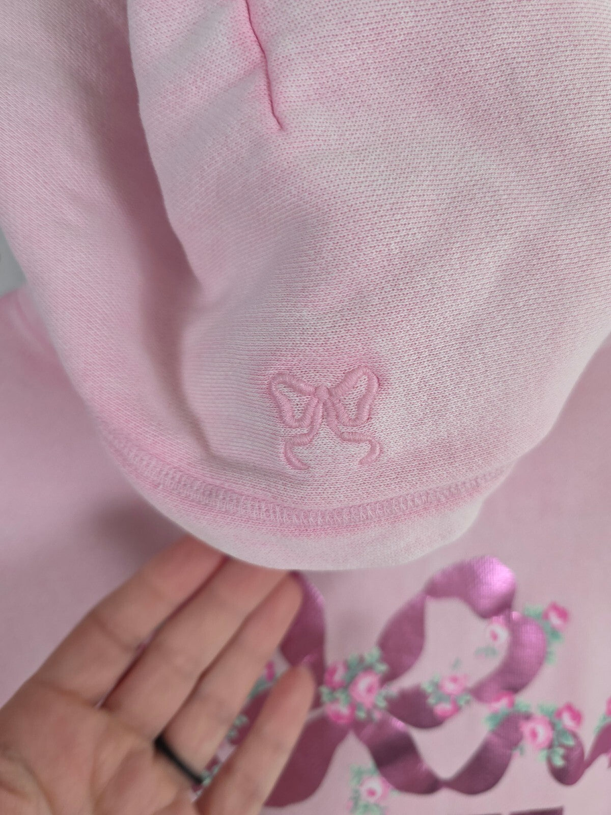 Victorias Secret Pink Loveshackfancy Pullover Hooded Sweater Logo Large