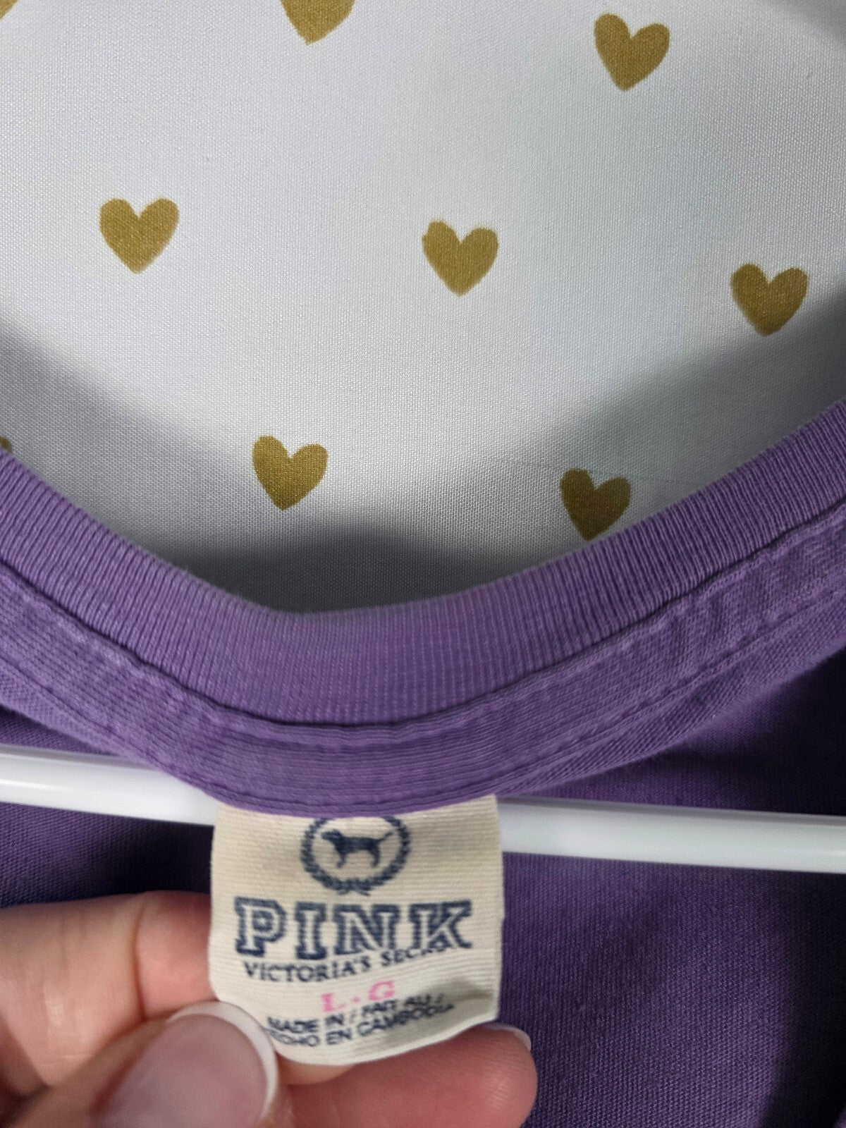 Victorias Secret PINK Vintage Y2k Purple Leopard Cheetah V neck Tee shirt Medium