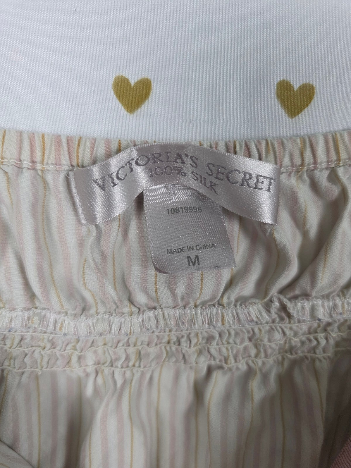 Victorias Secret Vintage 100% SILK Slip Dress Striped Nightie Lingerie MEDIUM