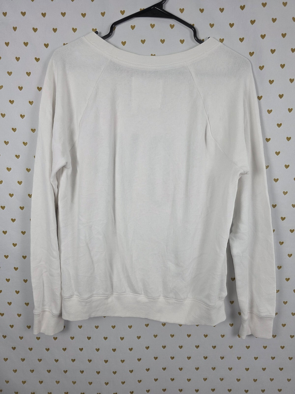 Victorias Secret LOVE White Super Soft Crew Sweater Long sleeve Medium