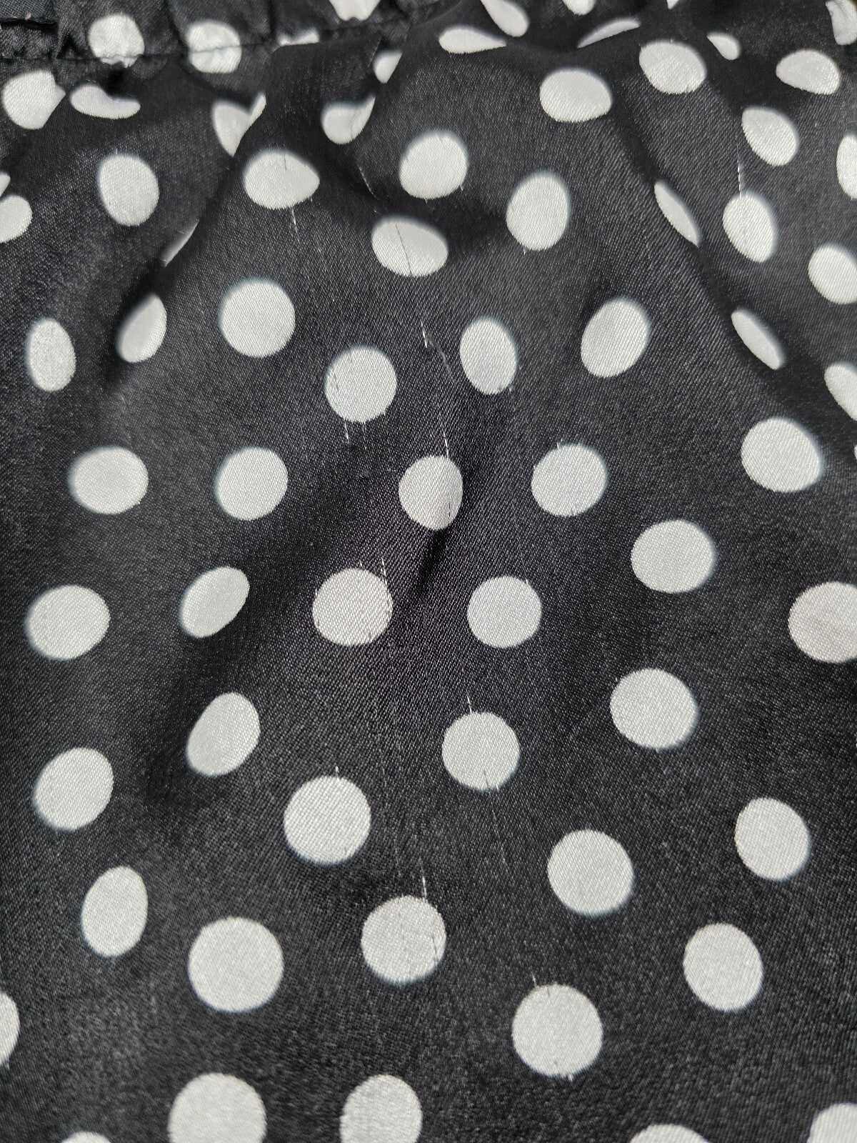 Victorias Secret Satin Black Polka Dot MEDIUM Sleep Shorts Boxers Pajama Bottoms
