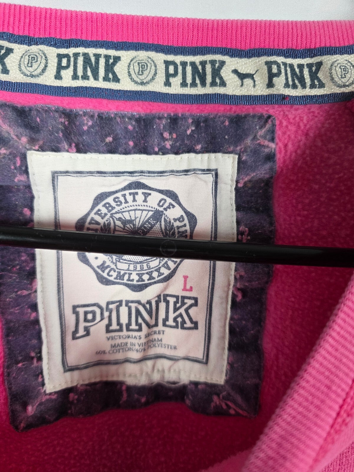 Victorias Secret Pink University Crew Sweater Y2k Large