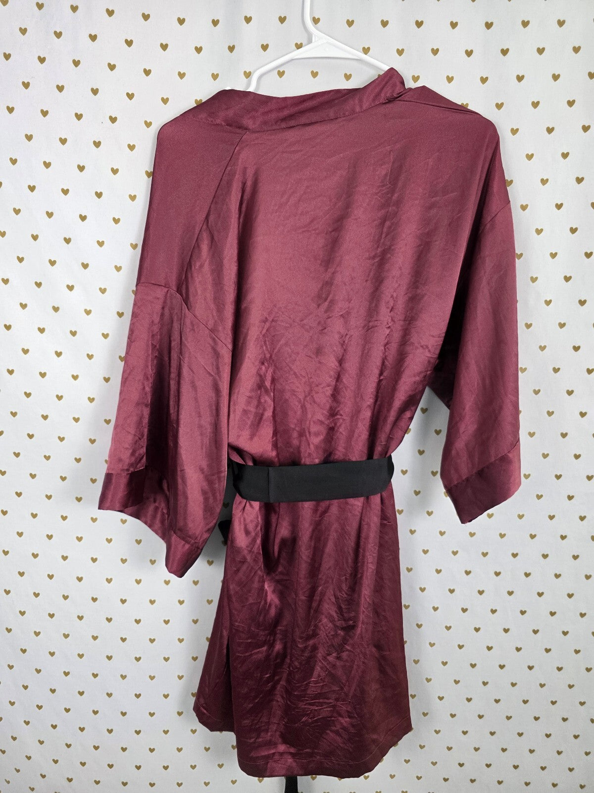 Victorias Secret Satin Silky Robe Maroon Lounge Kimono XS Small