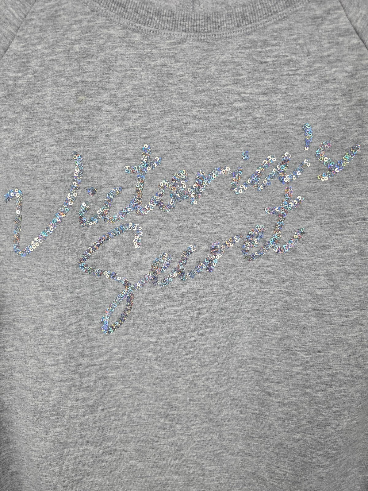 Victorias Secret BLING Sequined Logo Comfy Sweater Shirt  MEDIUM