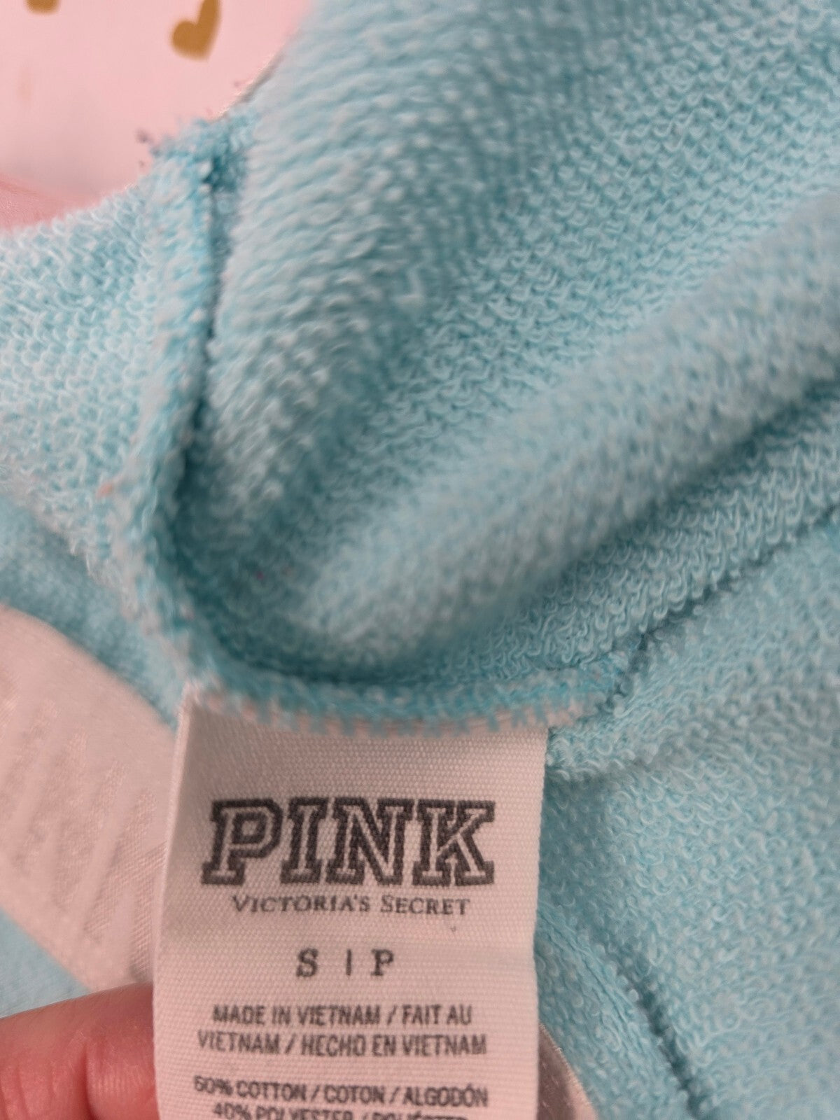 Victorias Secret PINK Foldover Logo sweat shorts Blue SMALL