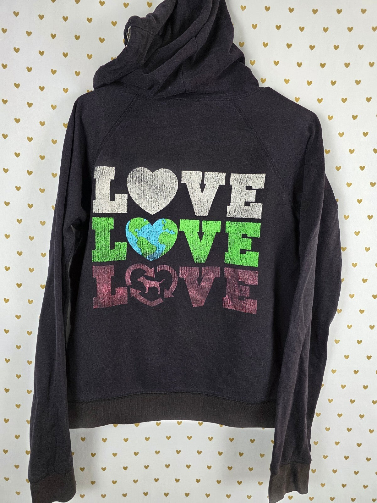 Victorias Secret Pink Vintage Y2k recycle Earth Love Hoodie Jacket Medium