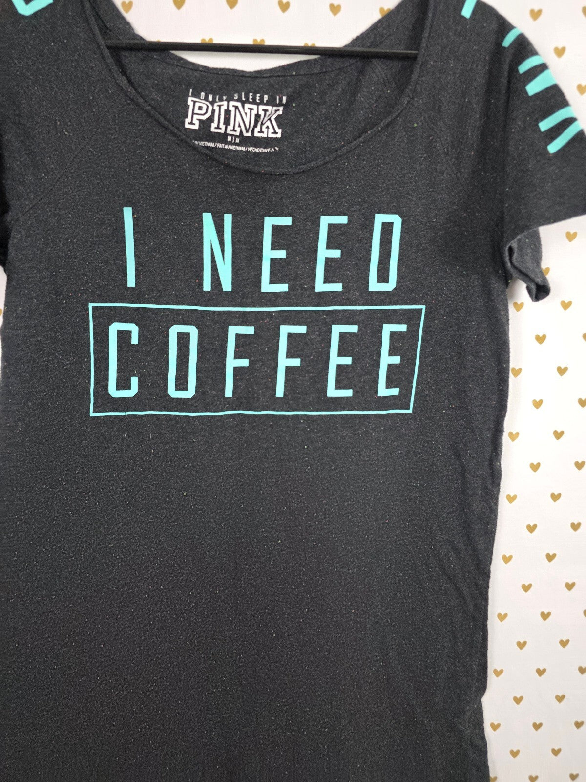 Victorias Secret Pink I NEED COFFEE Sleep Shirt Nightgown Medium