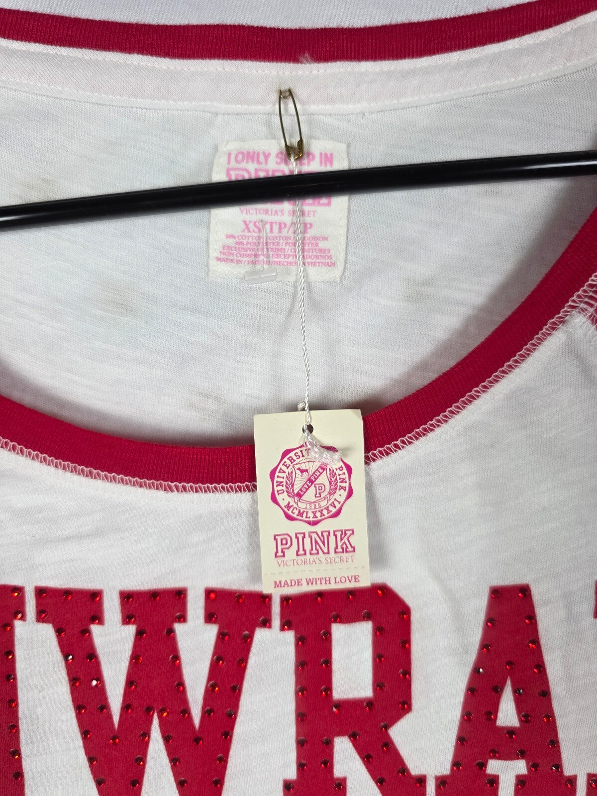 NWT PINK Victoria's Secret Unwrap Me Rhinestone Sleep Shirt Nightgown XS