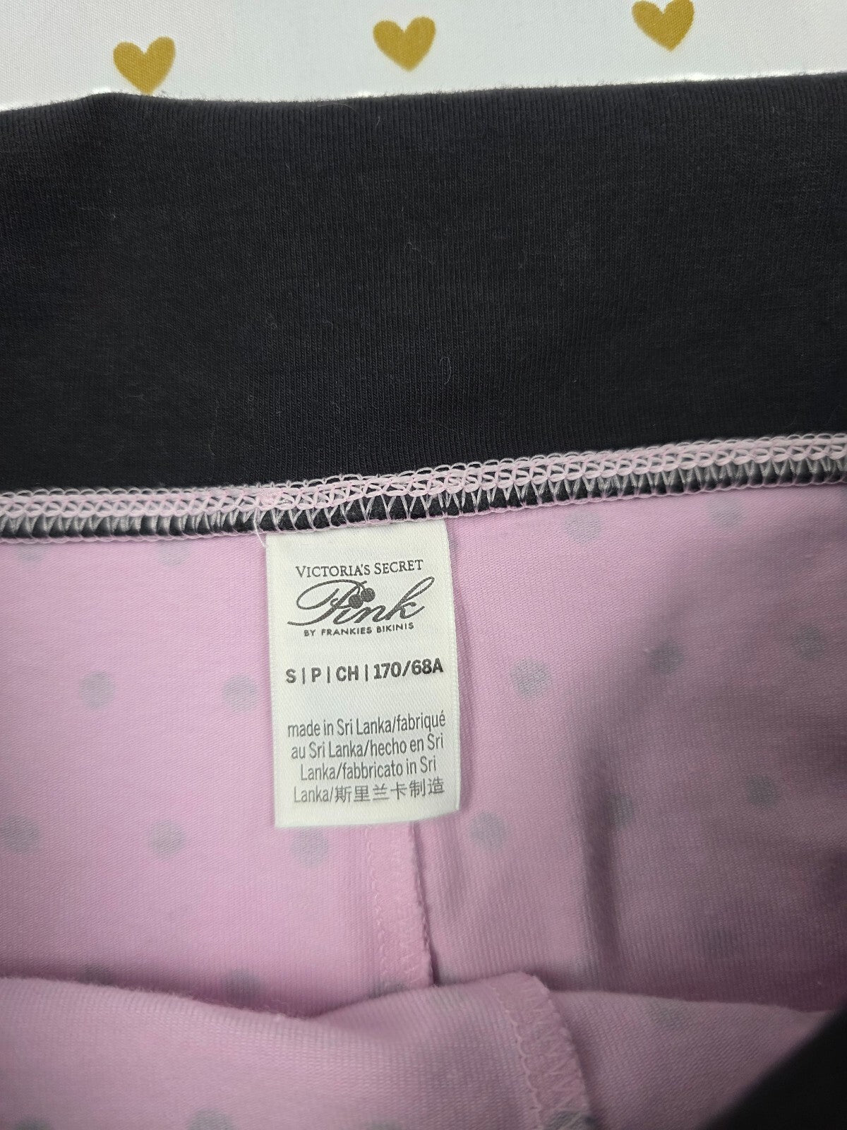 Victorias Secret PINK x Frankies Bikinis Polka Dot Foldover Yoga Shorts Cotton