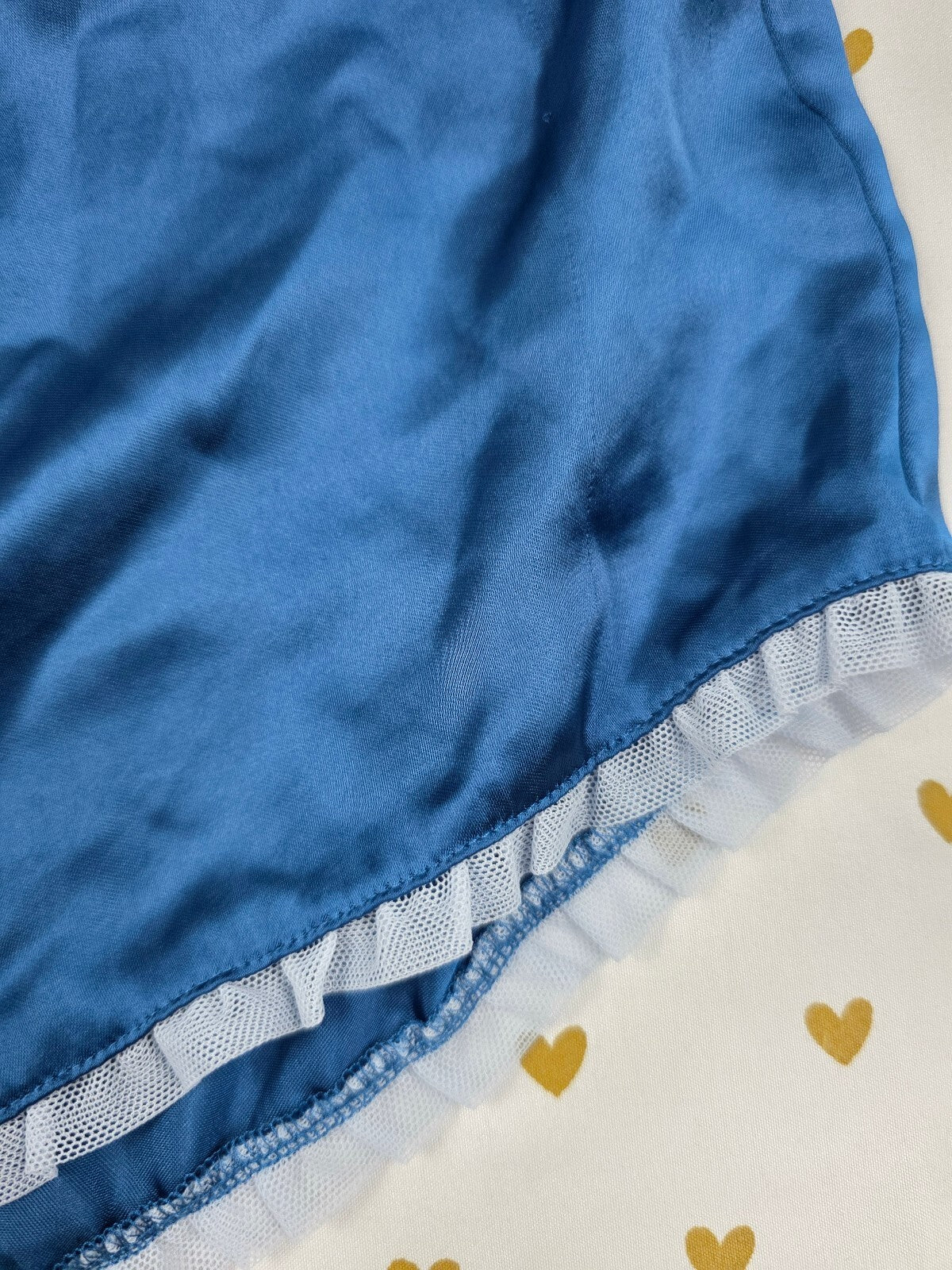 Victorias Secret Blue Small Satin Sleep Shorts Boxers Pajama Bottoms