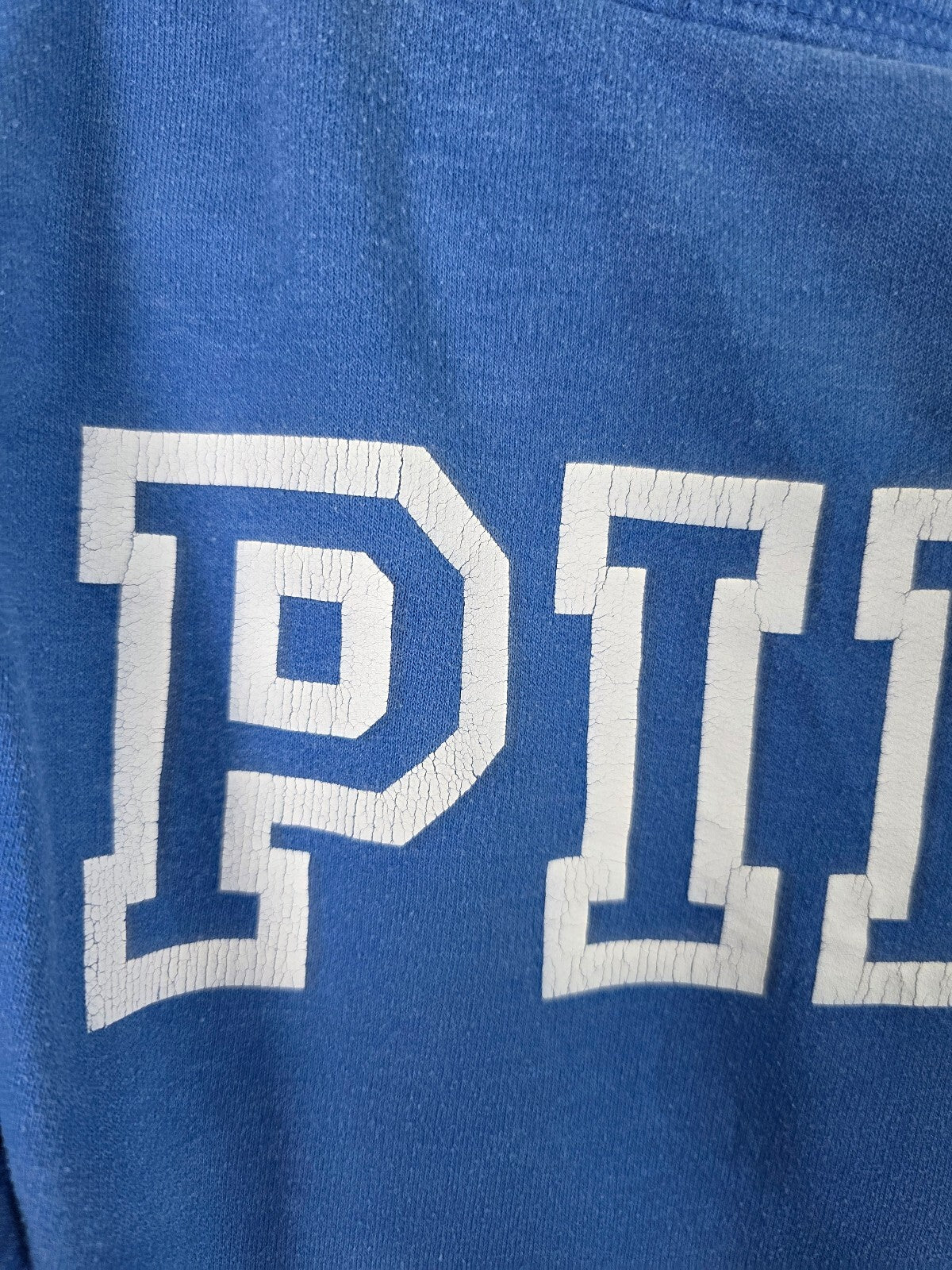 Victorias Secret Pink Vintage y2k PEACE Crew Sweater Logo Blue MEDIUM