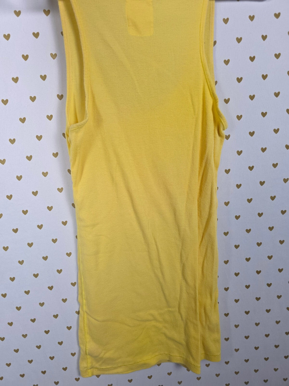 Victorias Secret PINK Vintage Ribbed Y2k Yellow Tank Top Muscle Tee LARGE