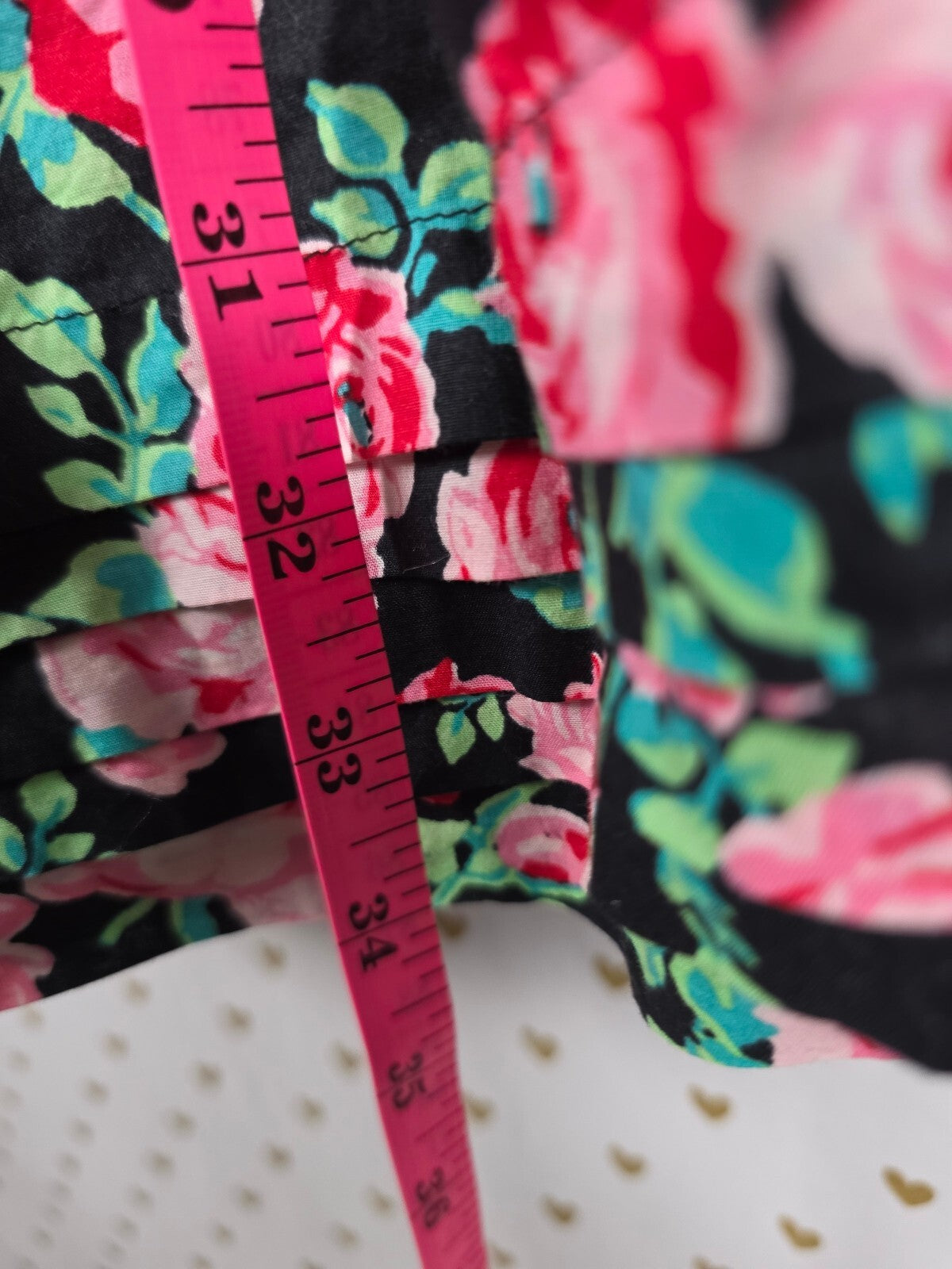 PINK Victoria's Secret Floral Skater Dress Criss Cross Back Black SMALL