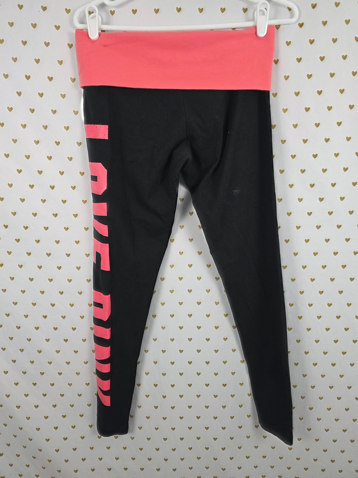 Victorias Secret PINK Foldover Logo Yoga Pants Ankle Skinny Medium