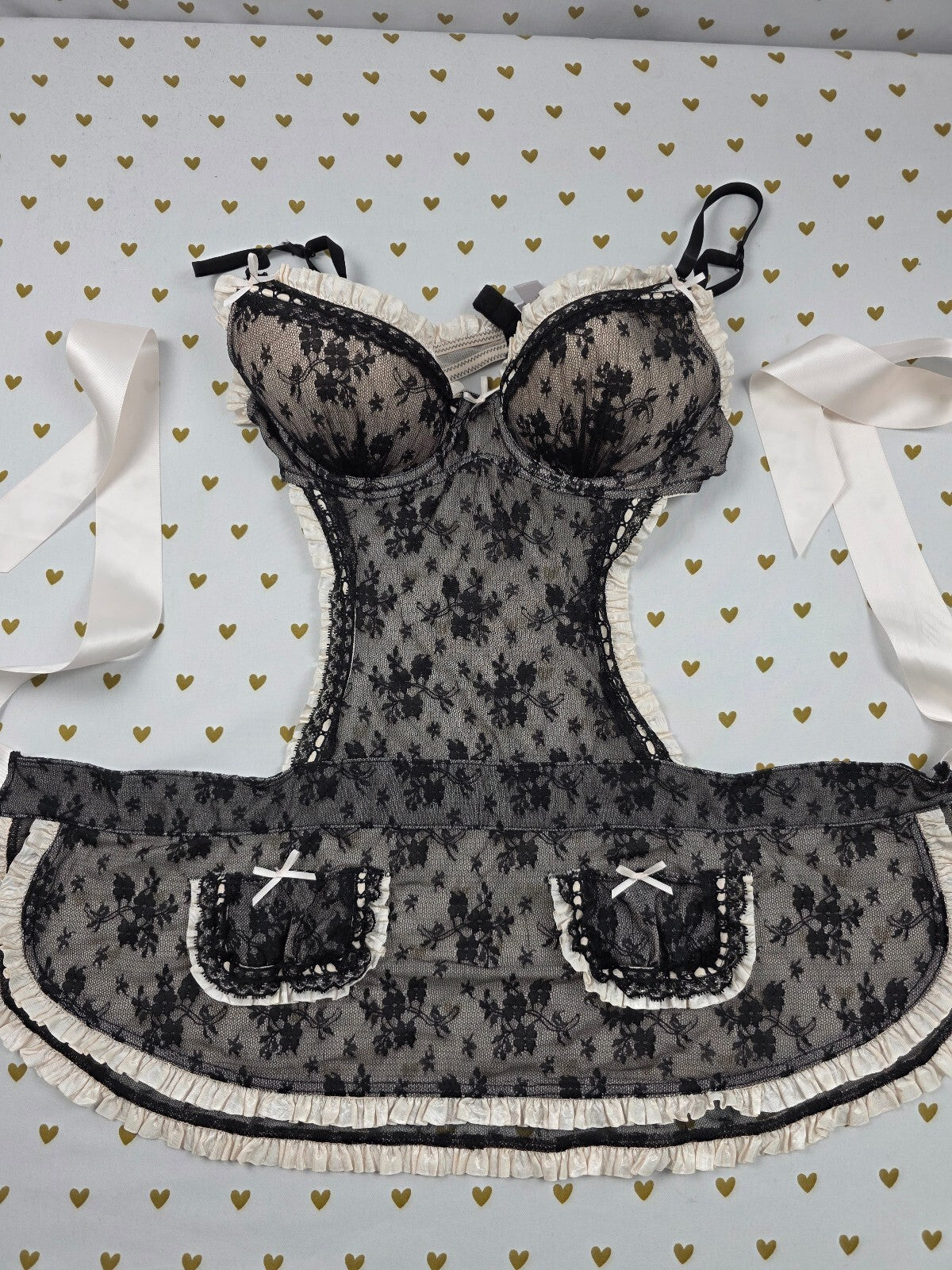 Victorias Secret Sexy French Maid Outfit Lingerie Underwire Push Up 34B Nightie