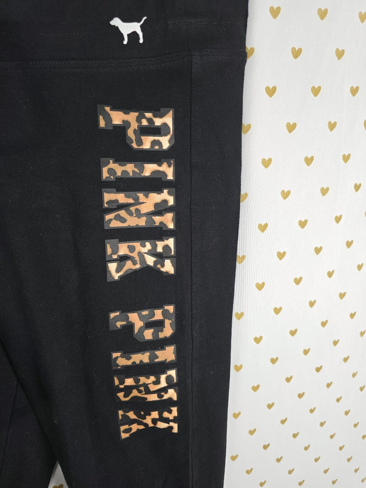 Victorias Secret PINK Cheetah Leopard SET Tee shirt Small Yoga Pants Outfit