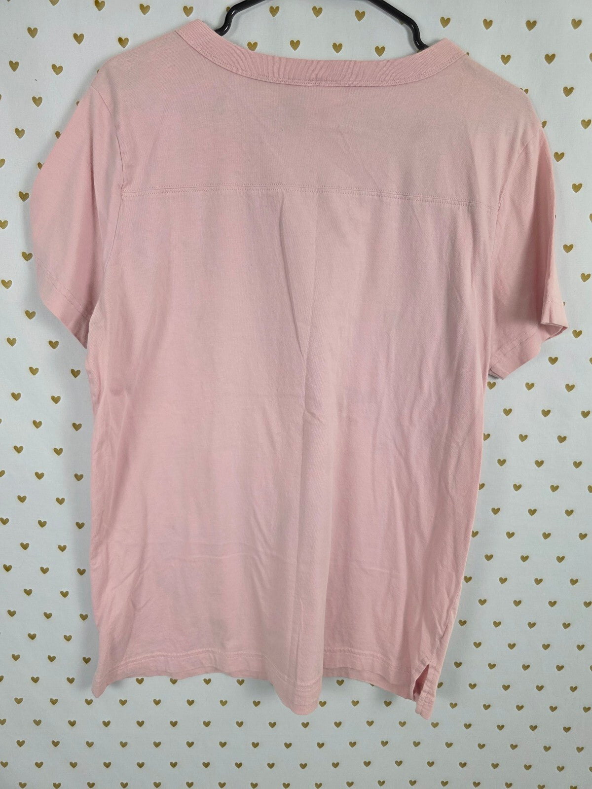 Victorias Secret PINK Checkered Logo OVersized V neck Tee shirt Medium