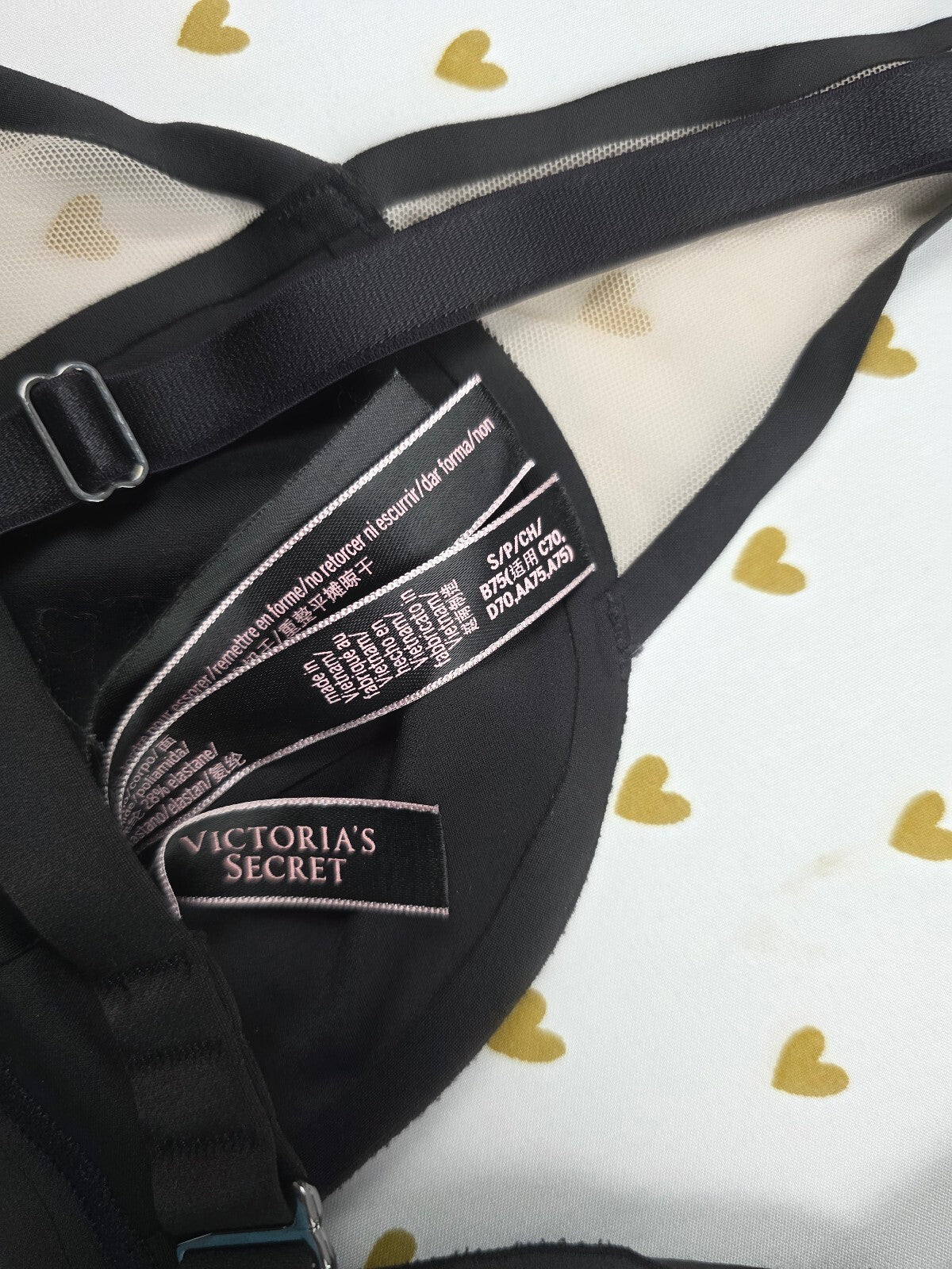 Victorias Secret Black Sheer Panel Small Bralette Bra Top Tank