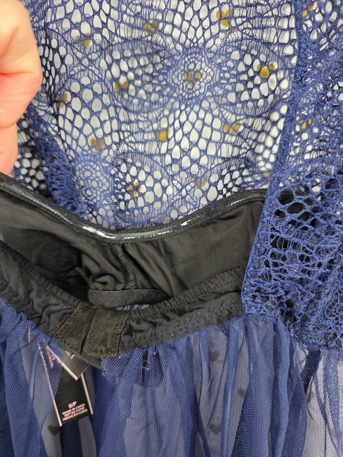 Victorias Secret Blue Sheer Nightie Lingerie Slip Dress Small